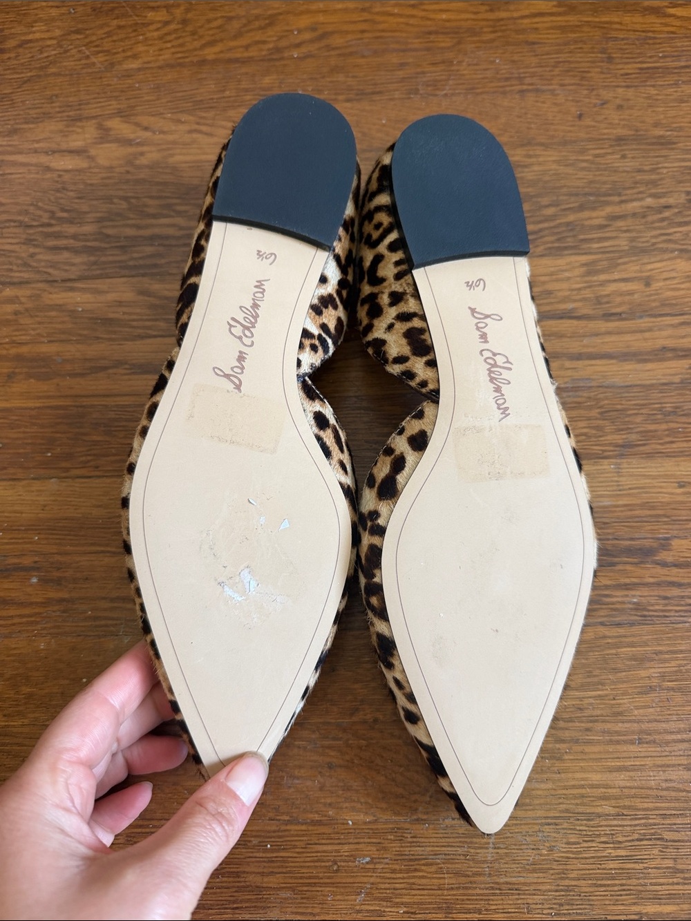 Sam Edelman Leopard Print Pointed Toe Flats - Picture 2 of 7